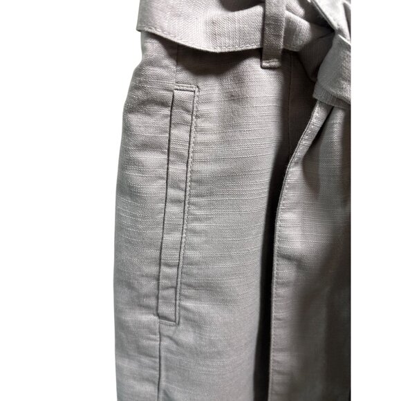 Aritzia Wilfred Marne Gray High Waist Tie Front‎ Paperbag Linen Blend Shorts 6 - Picture 7 of 9